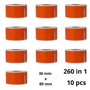 Dymo 99012 Orange S0722400 label roll Dore compatible set 10 pcs