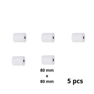 Kasos aparato rulonas 80mm x 80mm x 12mm 75 metrai, komplektas 5 vienetų