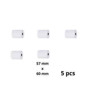 Cash register roll 57mm x 60mm x 12mm 44 meters, 5 pcs