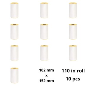 Zebra 3005281-T 102mm x 152mm Thermal Paper Labels 19 mm Core Dore Manufacturer, 10 pcs