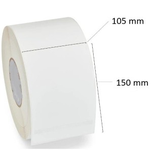 Thermal Labels 105mm x 150mm, 76 mm core, 1000 pcs roll, removable, 10kpl