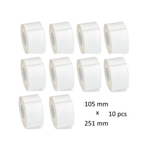 Thermal Labels 105mm x 251mm, 76mm core, 250 pcs roll