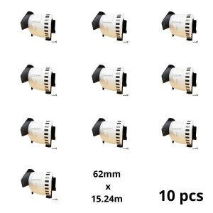Brother DK-22251 DK22251 62mm x 15240mm Thermal Paper Labels Dore manufacturer, 10 pcs