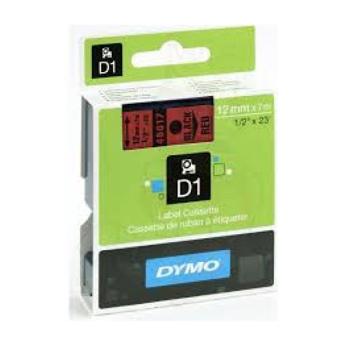 Dymo printeri label Label Manager 12mm x 7m D1 D45017 45017 S0720570 Black on Red